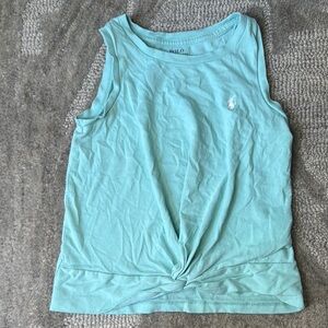 Polo by Ralph Lauren Blue Sleeveless Tie Front Tank Top